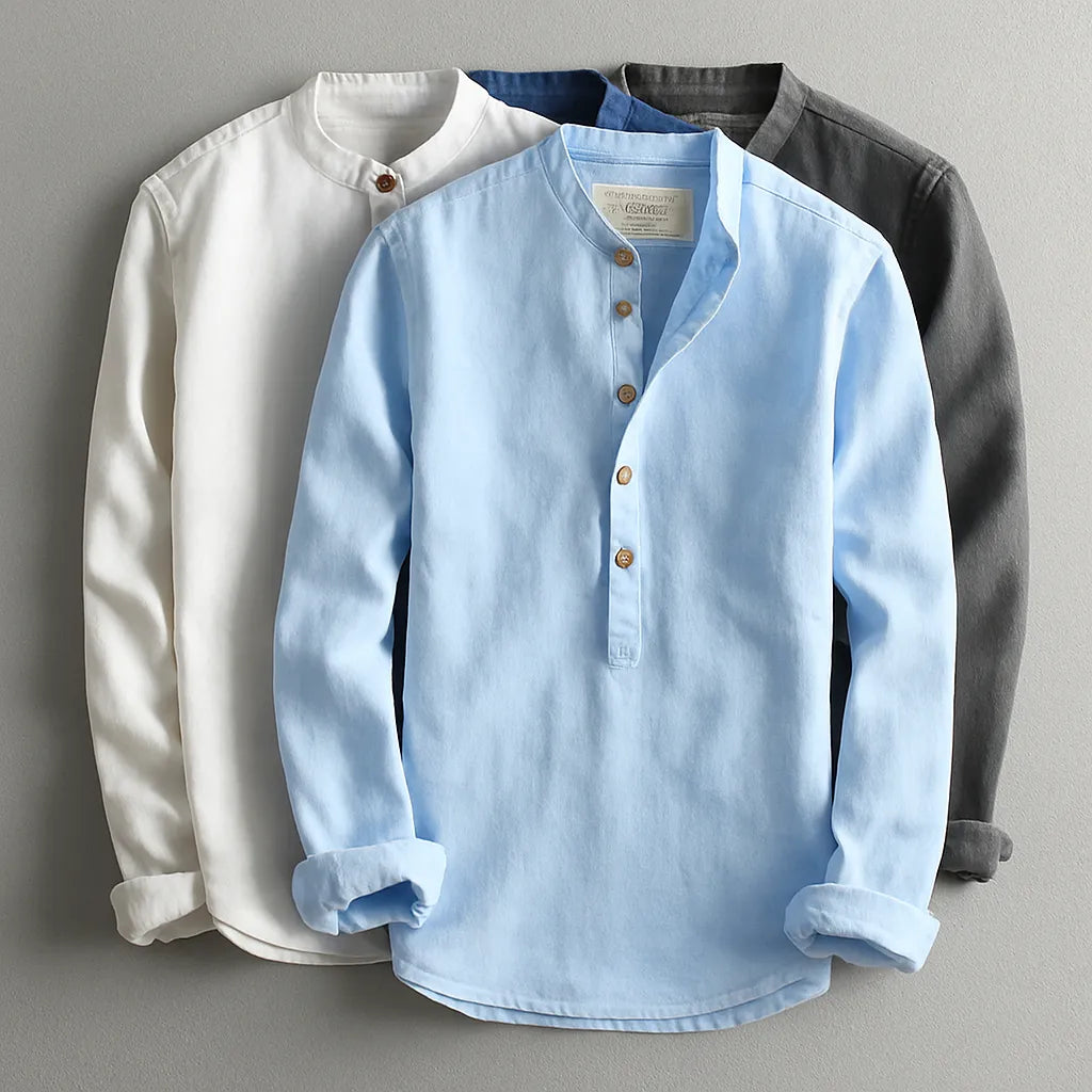 Men's Long Sleeve Linen Shirt (Pack of 4)