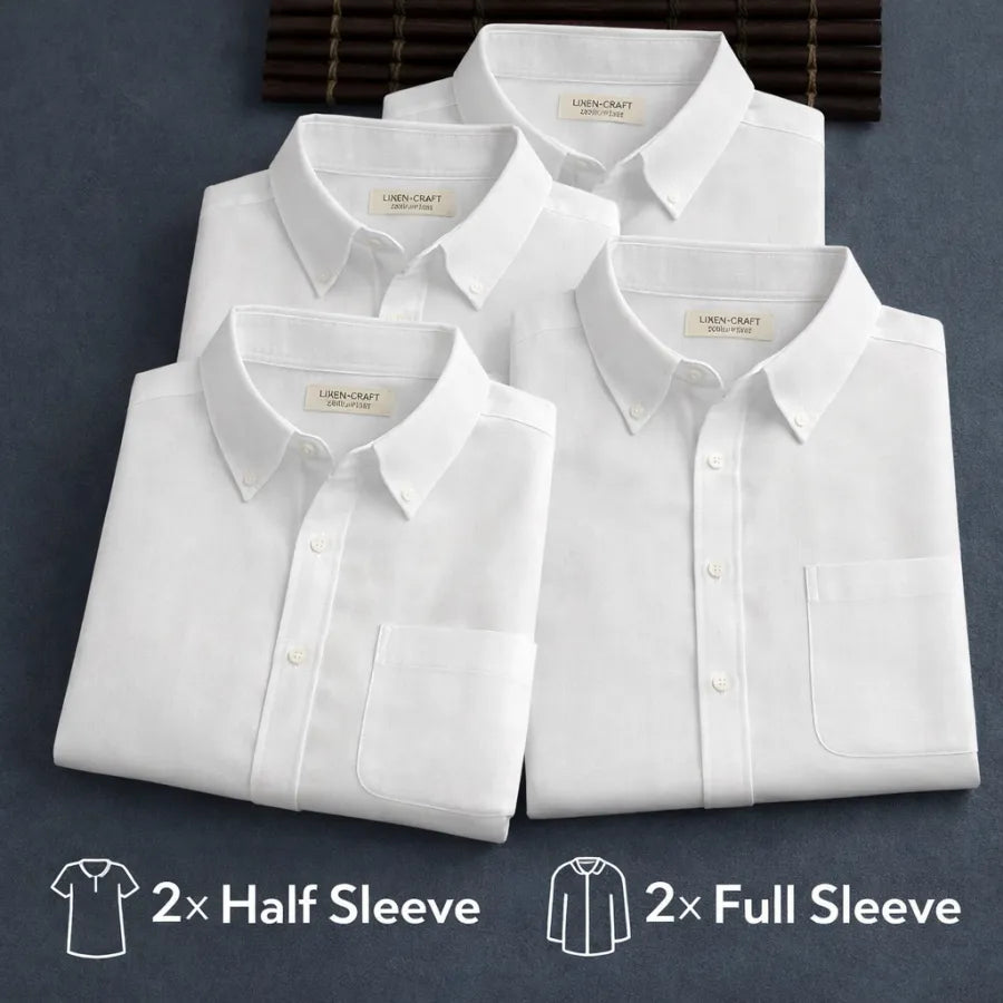 Premium Cotton Linen White Shirts