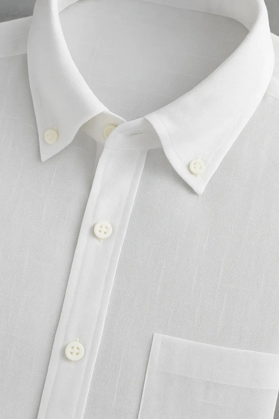 Men's Premium Line White Cotton Linen Shirt (Pack Of 4)