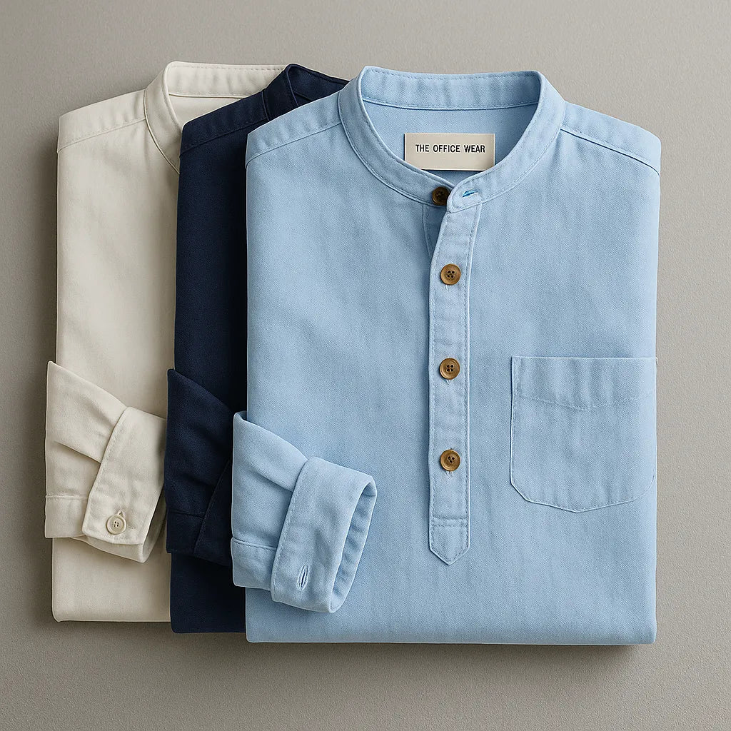 Men's Long Sleeve Linen Shirt (Pack of 4)