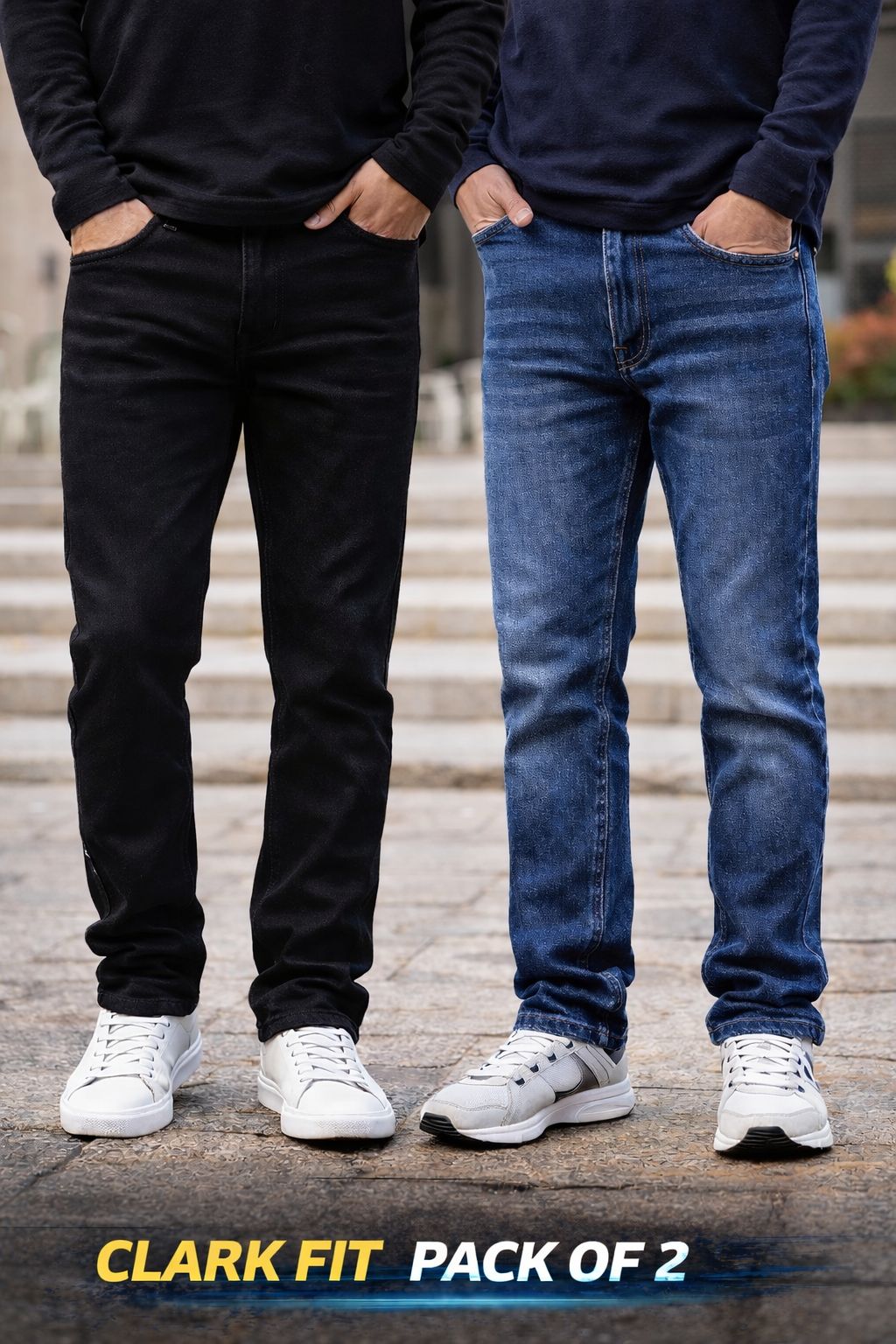 Pack of 2 Premium Never Fade Denim Jeans
