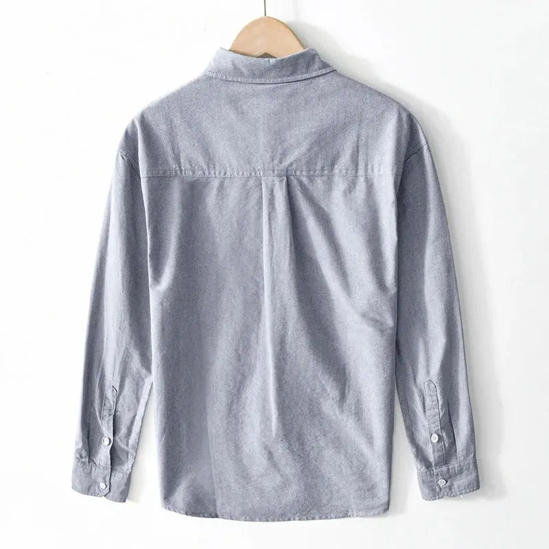 100% Cotton Breathable Soft Oxford Long-Sleeved Shirt ( Pack of 4 )