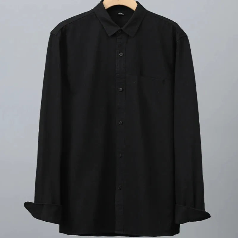 100% Cotton, Men's Solid Color, Breathable, Casual, Durable Long-sleeved Shirt (Pack Of 4)